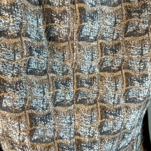 JULIANA COLLEZIONE Wool Mohair Blend TEXTURED Gold Fringe JACKET BLAZER Sz 2 - Picture 10 of 16